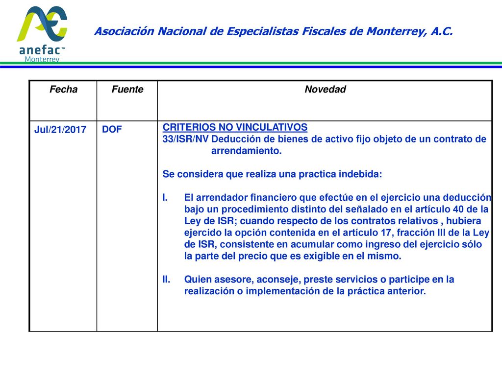 Asociación Nacional de Especialistas Fiscales de Monterrey, A.C.