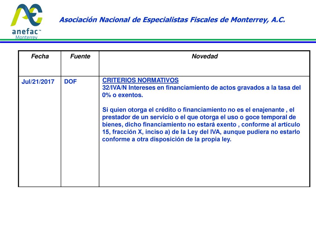 Asociación Nacional de Especialistas Fiscales de Monterrey, A.C.