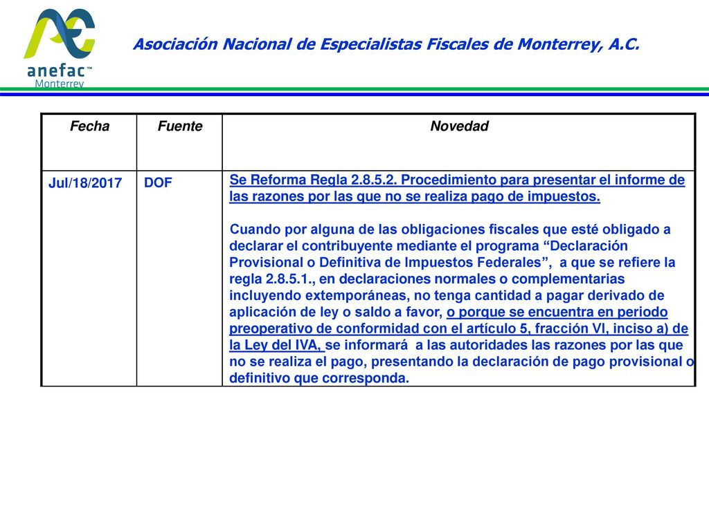 Asociación Nacional de Especialistas Fiscales de Monterrey, A.C.