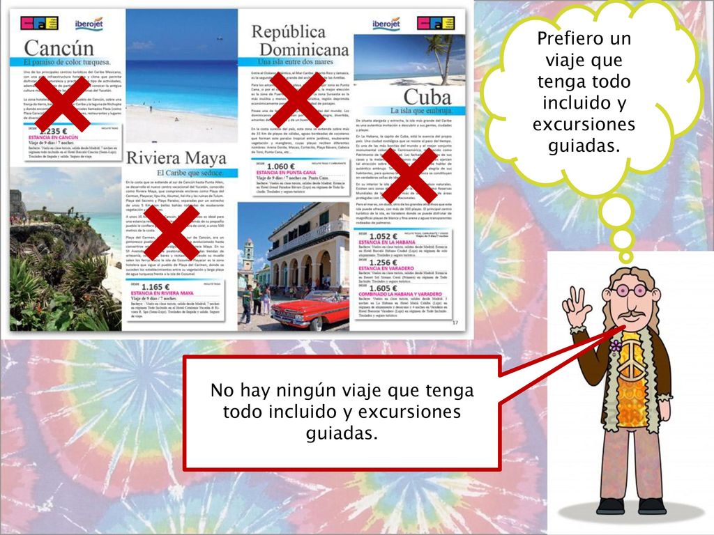 Prefiero un viaje que tenga todo incluido y excursiones guiadas.