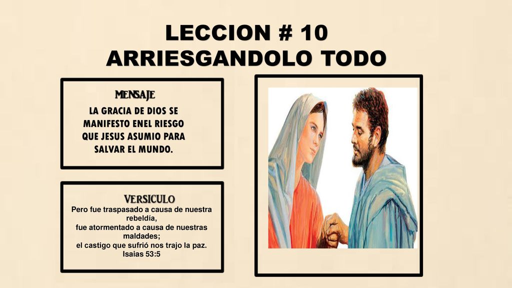 LECCION # 10 ARRIESGANDOLO TODO LA GRACIA DE DIOS SE