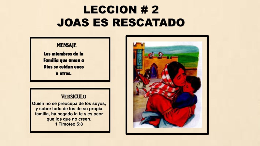 LECCION # 2 JOAS ES RESCATADO Los miembros de la Familia que aman a