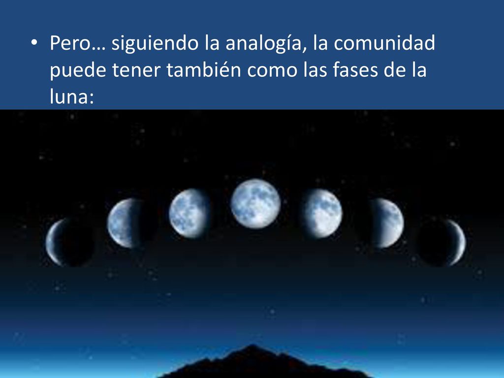 Pero… siguiendo la analogía, la comunidad puede tener también como las fases de la luna:
