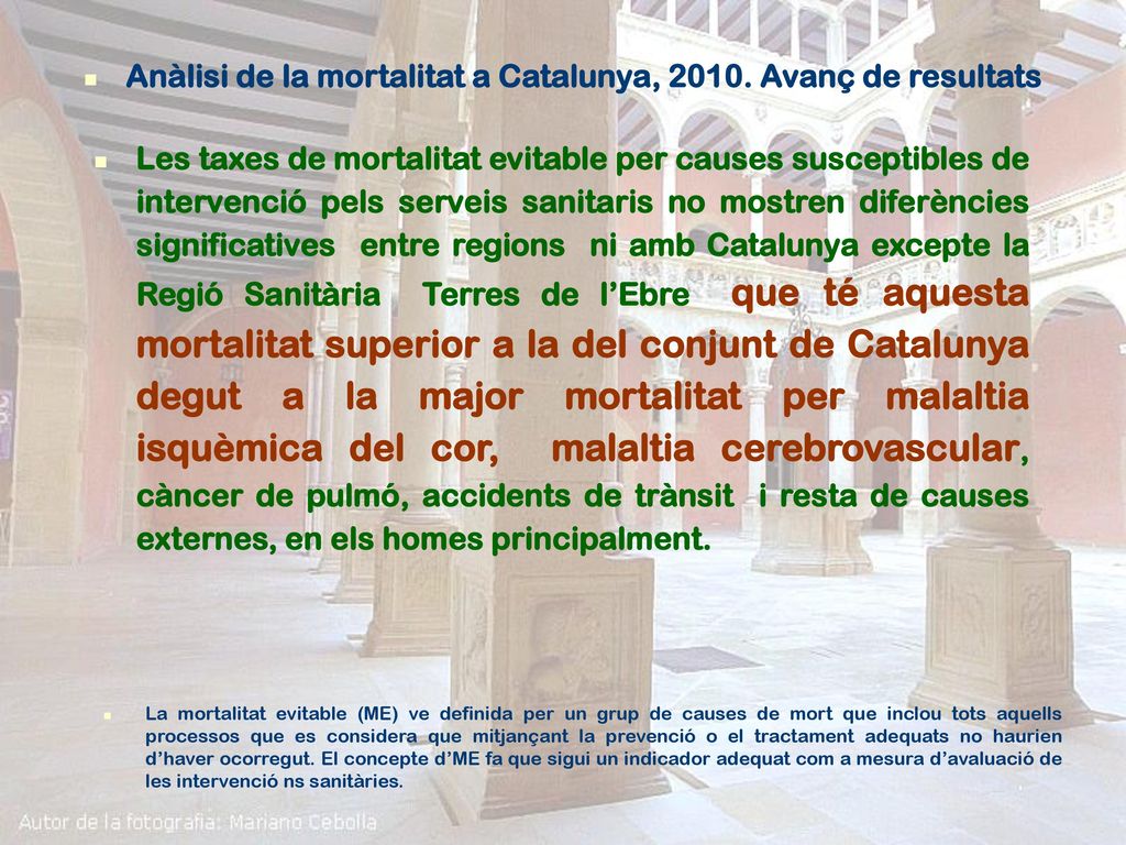 Anàlisi de la mortalitat a Catalunya, Avanç de resultats