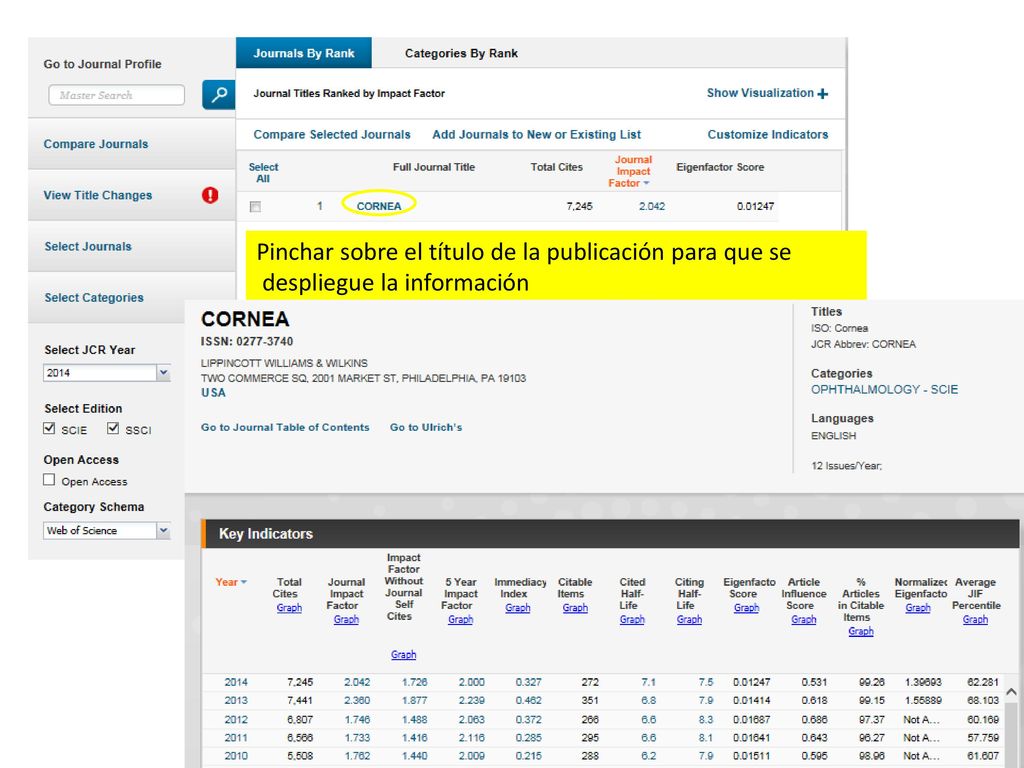 Pinchar sobre el título de la publicación para que se