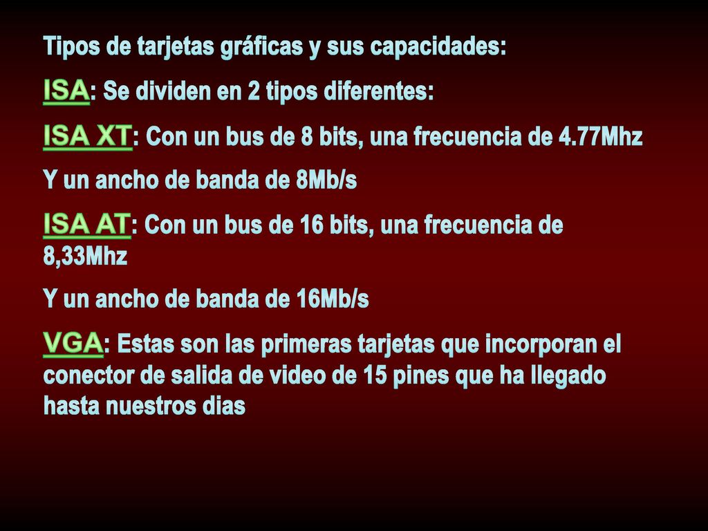 ISA: Se dividen en 2 tipos diferentes:
