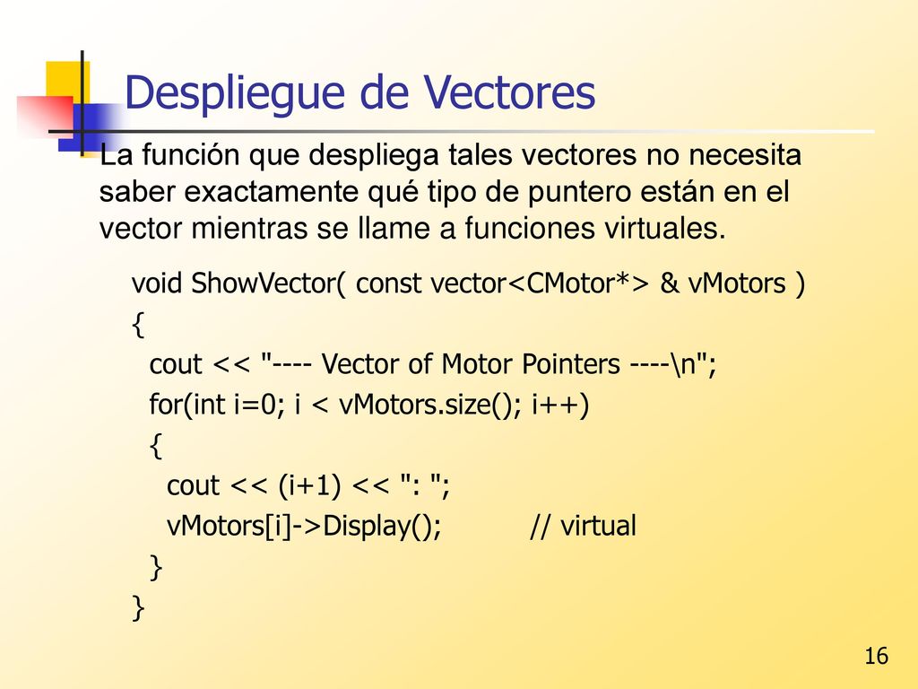 Despliegue de Vectores