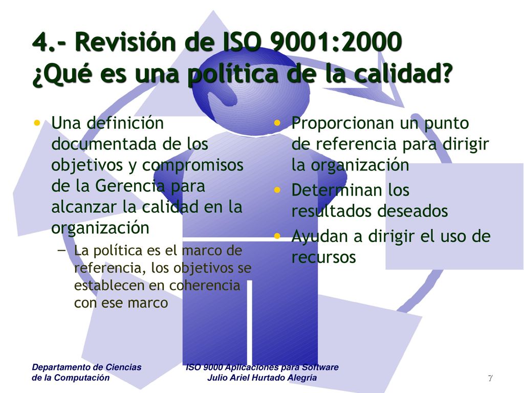 4.- Revisión de ISO 9001:2000 ¿Qué es una política de la calidad