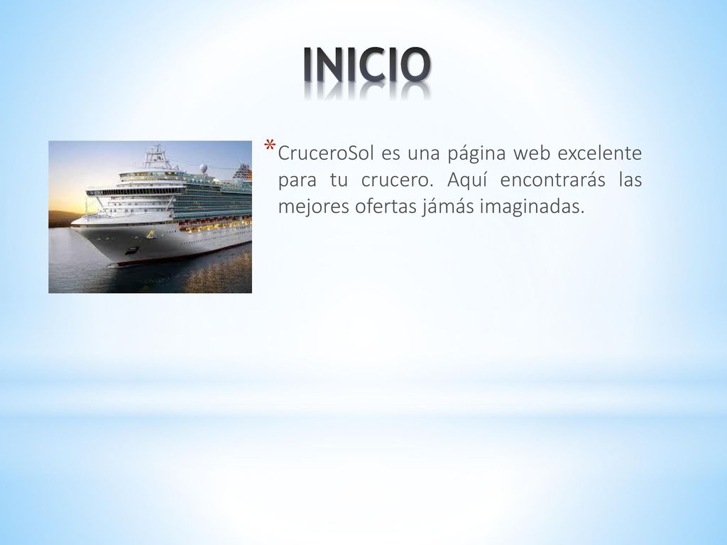INICIO CruceroSol es una página web excelente para tu crucero.