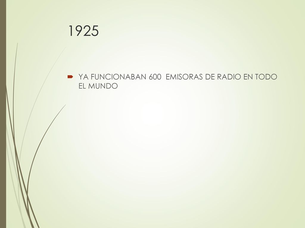 1925 YA FUNCIONABAN 600 EMISORAS DE RADIO EN TODO EL MUNDO