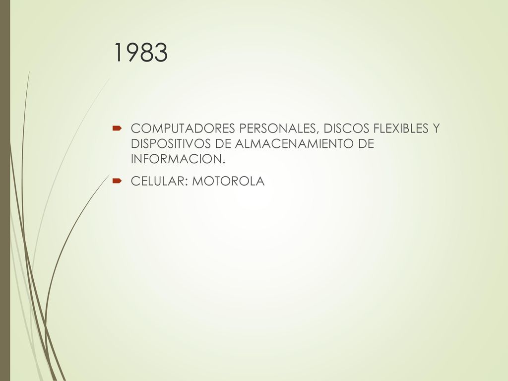1983 COMPUTADORES PERSONALES, DISCOS FLEXIBLES Y DISPOSITIVOS DE ALMACENAMIENTO DE INFORMACION.