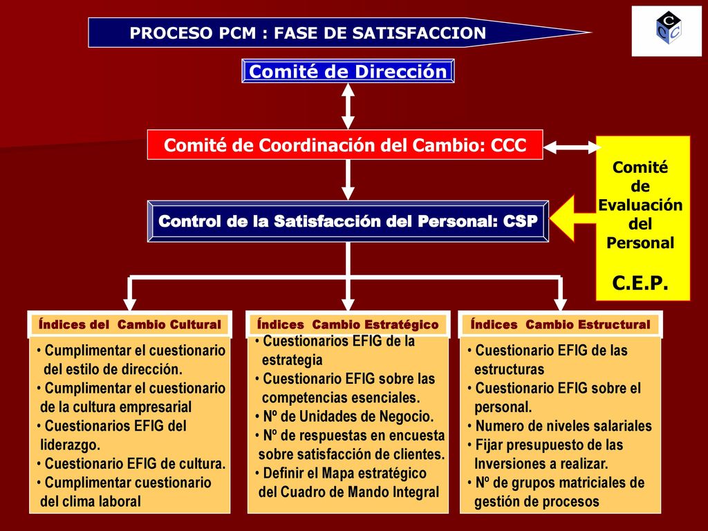 C.E.P. Comité de Dirección Comité de Coordinación del Cambio: CCC