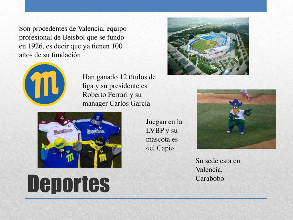 Son procedentes de Valencia, equipo profesional de Beisbol que se fundo en 1926, es decir que ya tienen 100 años de su fundación
