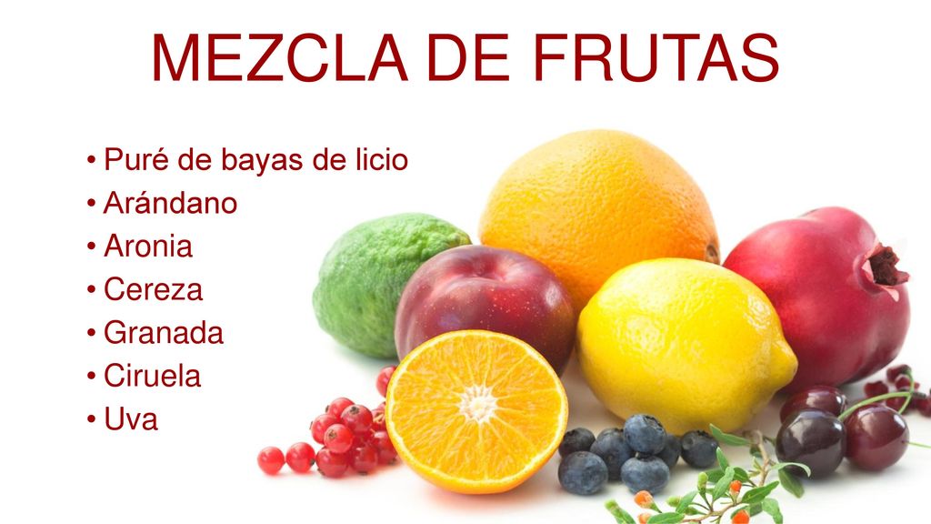 MEZCLA DE FRUTAS Puré de bayas de licio Arándano Aronia Cereza Granada