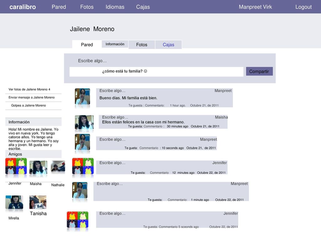 caralibro Jailene Moreno Pared Fotos Idiomas Cajas Manpreet Virk