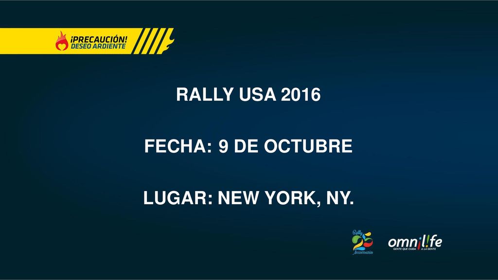 RALLY USA 2016 FECHA: 9 DE OCTUBRE LUGAR: NEW YORK, NY.