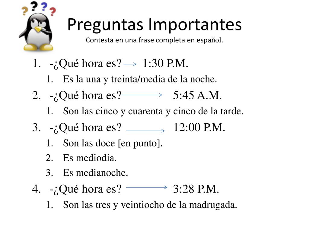 Preguntas Importantes Contesta en una frase completa en español.