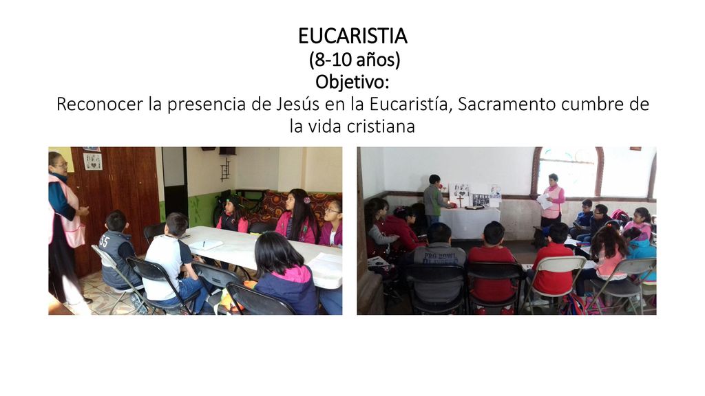 EUCARISTIA (8-10 años) Objetivo: Reconocer la presencia de Jesús en la Eucaristía, Sacramento cumbre de la vida cristiana