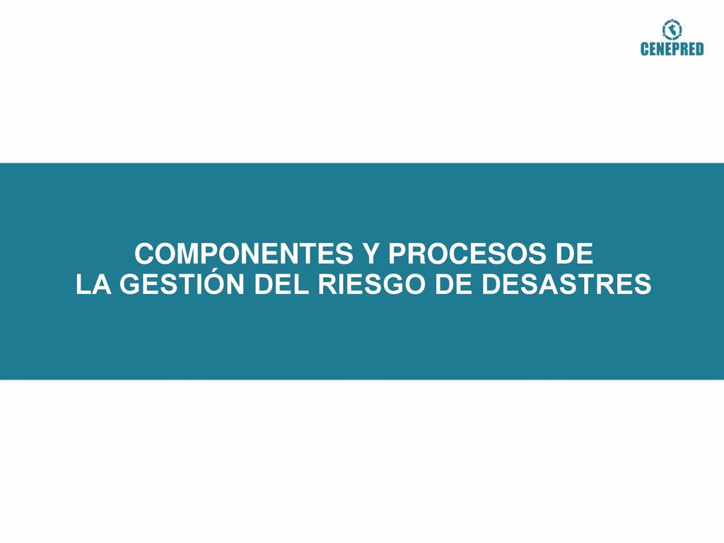 COMPONENTES Y PROCESOS DE LA GESTIÓN DEL RIESGO DE DESASTRES