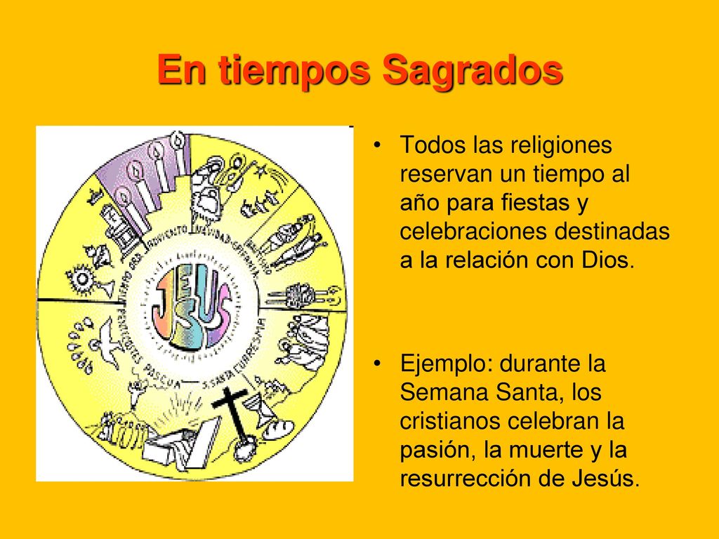 En tiempos Sagrados Todos las religiones reservan un tiempo al año para fiestas y celebraciones destinadas a la relación con Dios.