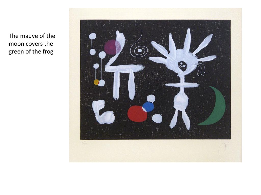 The mauve of the moon covers the green of the frog