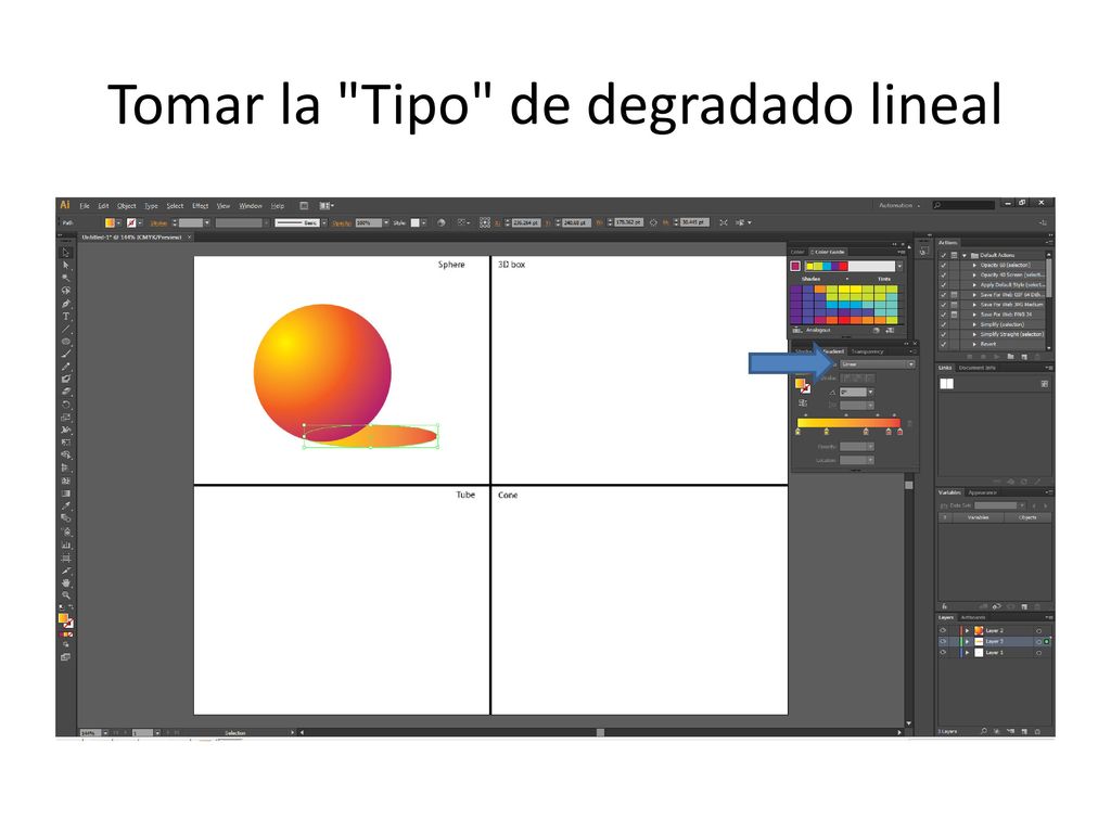 Tomar la Tipo de degradado lineal