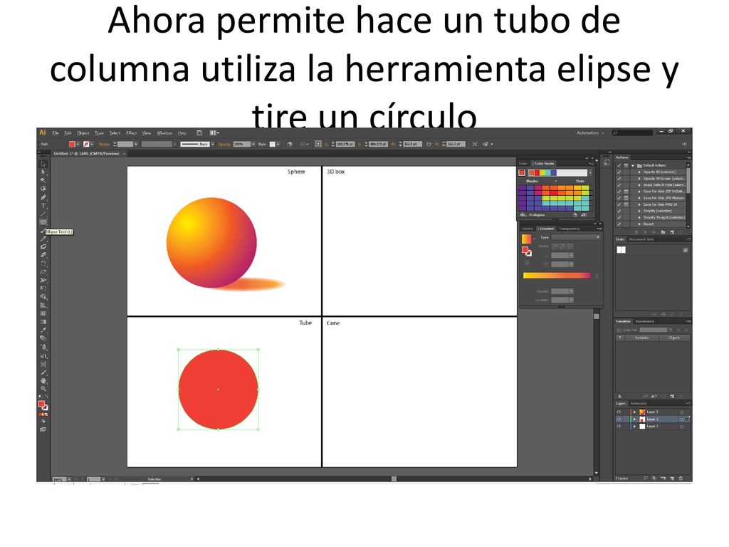 Ahora permite hace un tubo de columna utiliza la herramienta elipse y tire un círculo