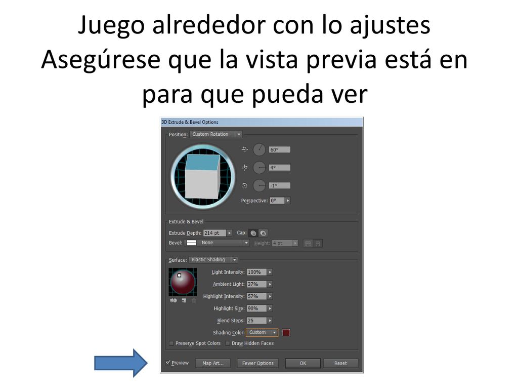Juego alrededor con lo ajustes Asegúrese que la vista previa está en para que pueda ver