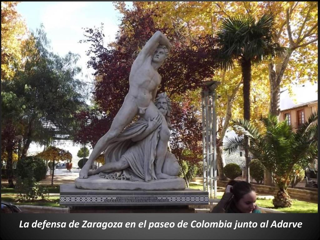 La defensa de Zaragoza en el paseo de Colombia junto al Adarve