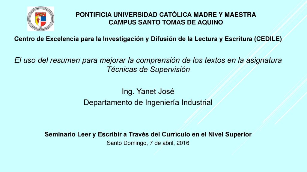 Seminario Leer y Escribir a Través del Currículo en el Nivel Superior