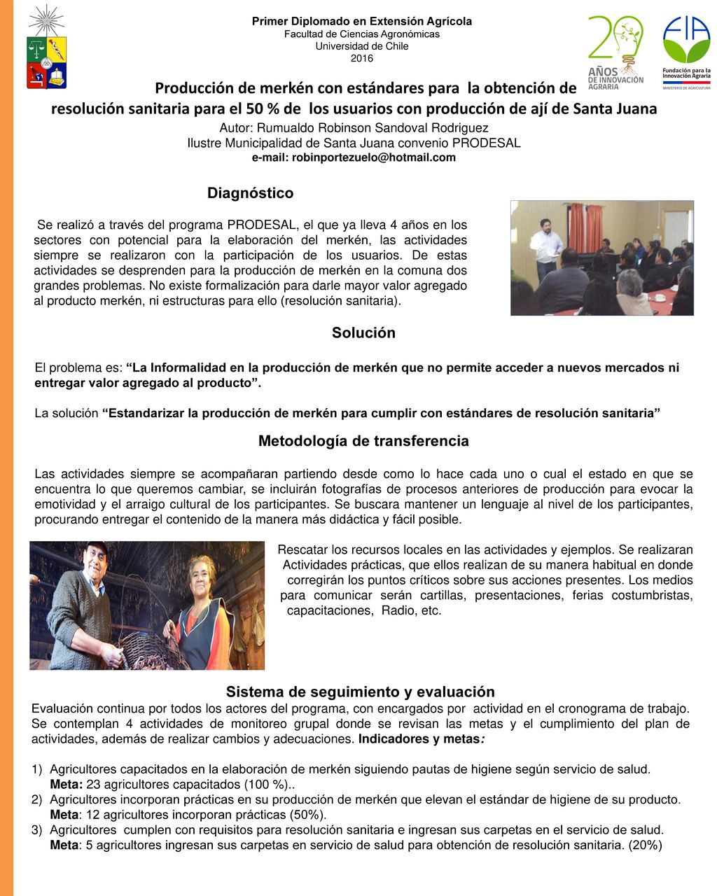 Foto Producción de merkén con estándares para la obtención de