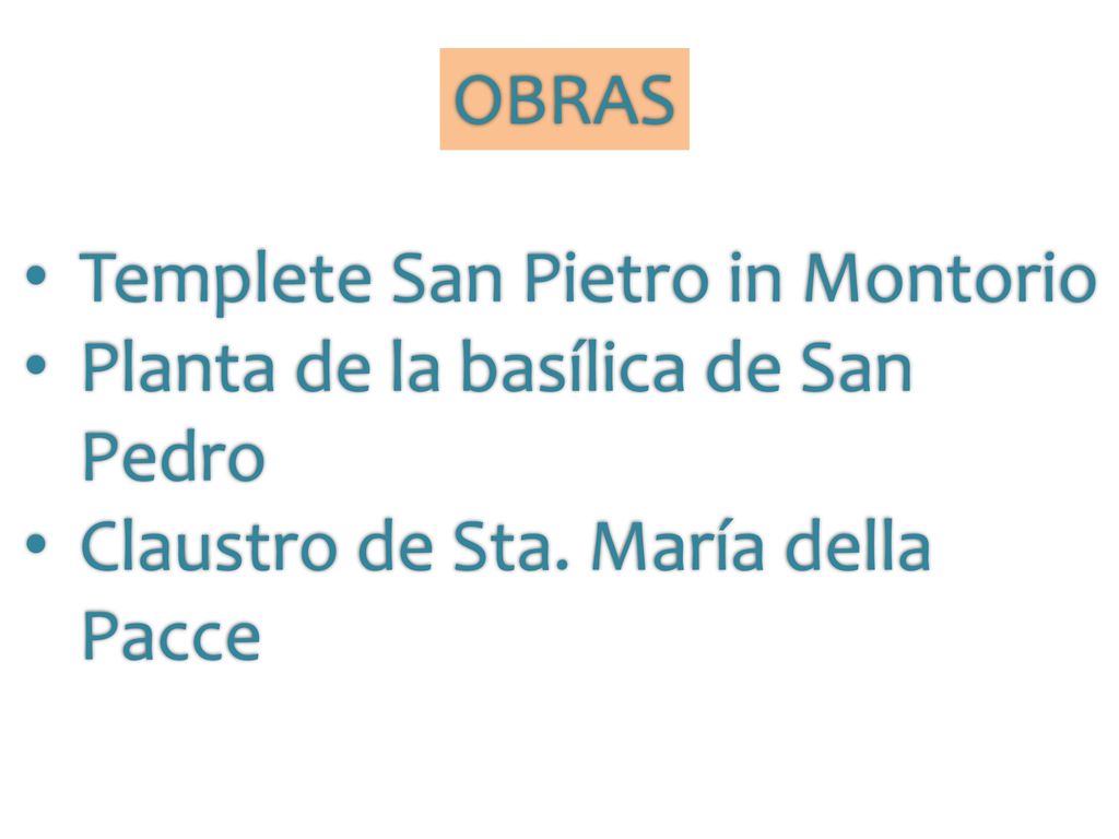 OBRAS Templete San Pietro in Montorio. Planta de la basílica de San Pedro.