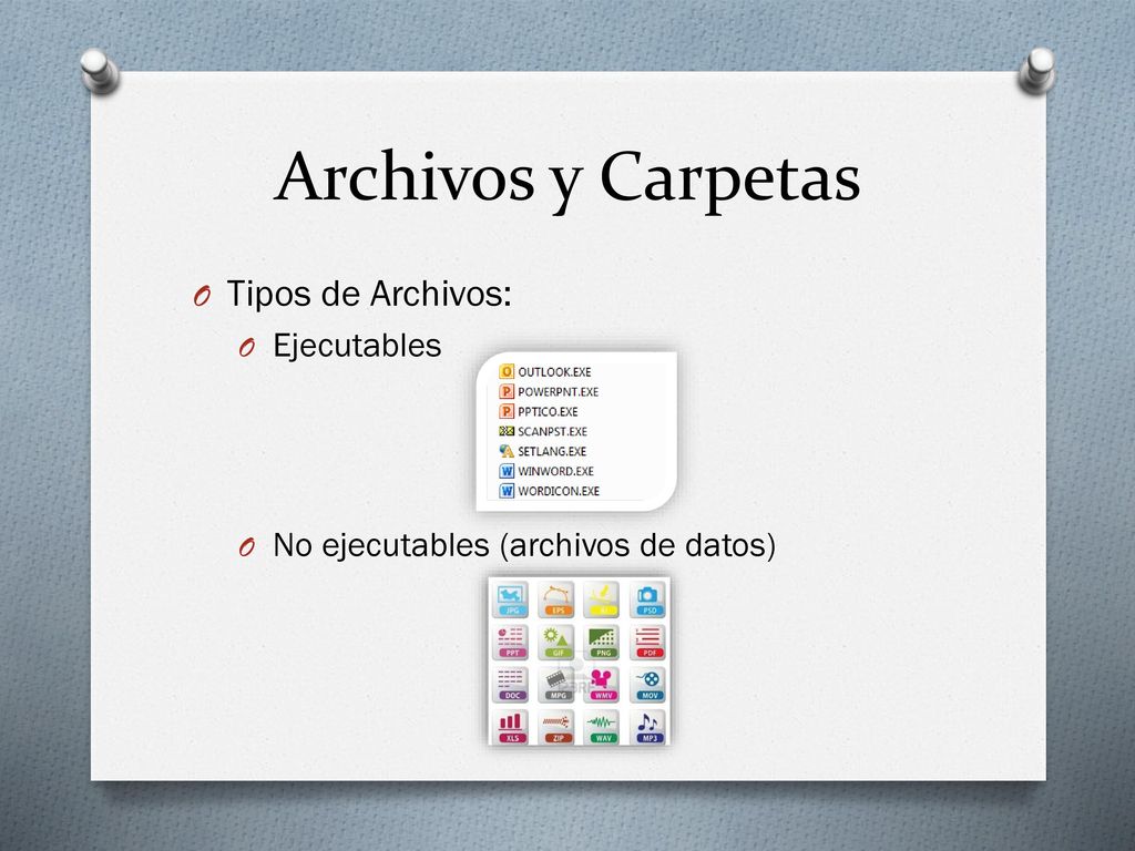 Archivos y Carpetas Tipos de Archivos: Ejecutables