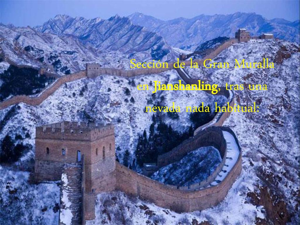 Sección de la Gran Muralla en Jianshanling, tras una nevada nada habitual: