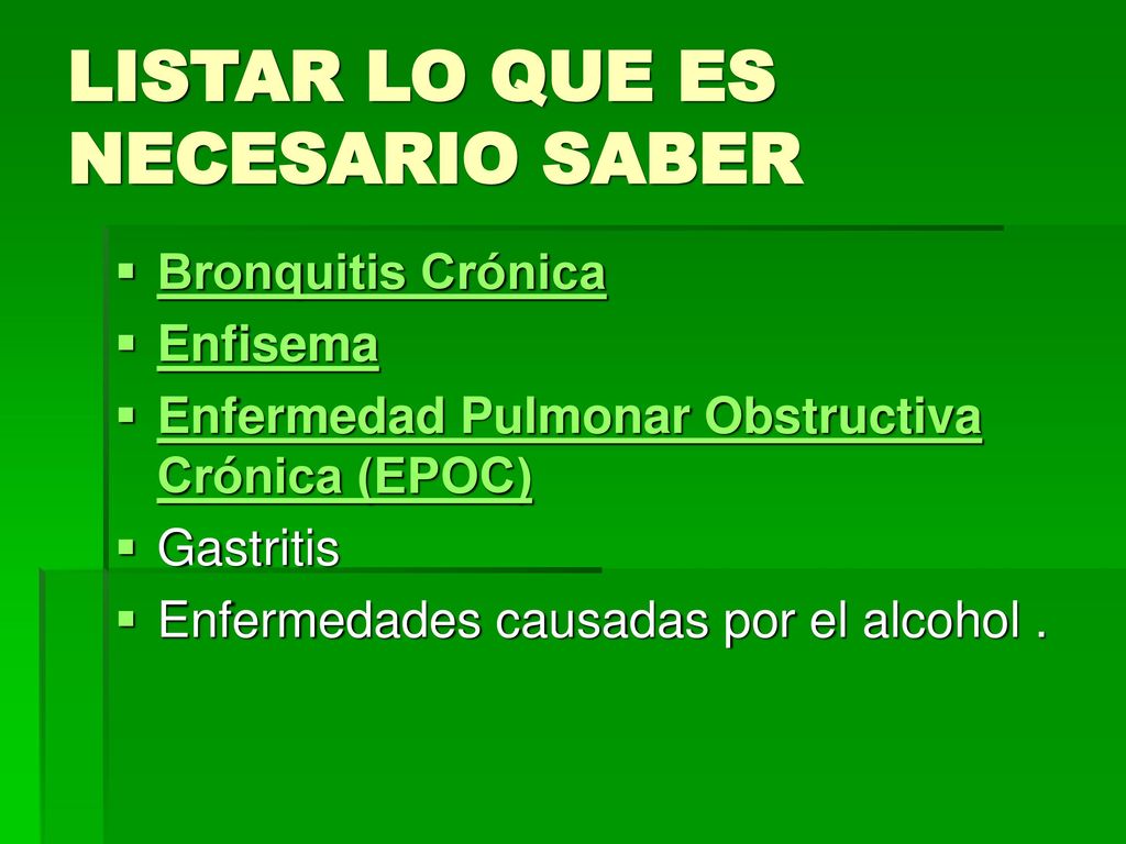 LISTAR LO QUE ES NECESARIO SABER
