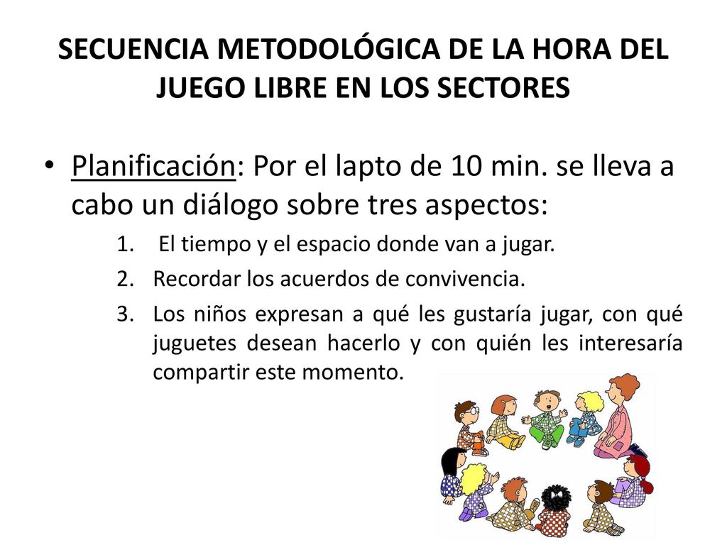 SECUENCIA METODOLÓGICA DE LA HORA DEL JUEGO LIBRE EN LOS SECTORES