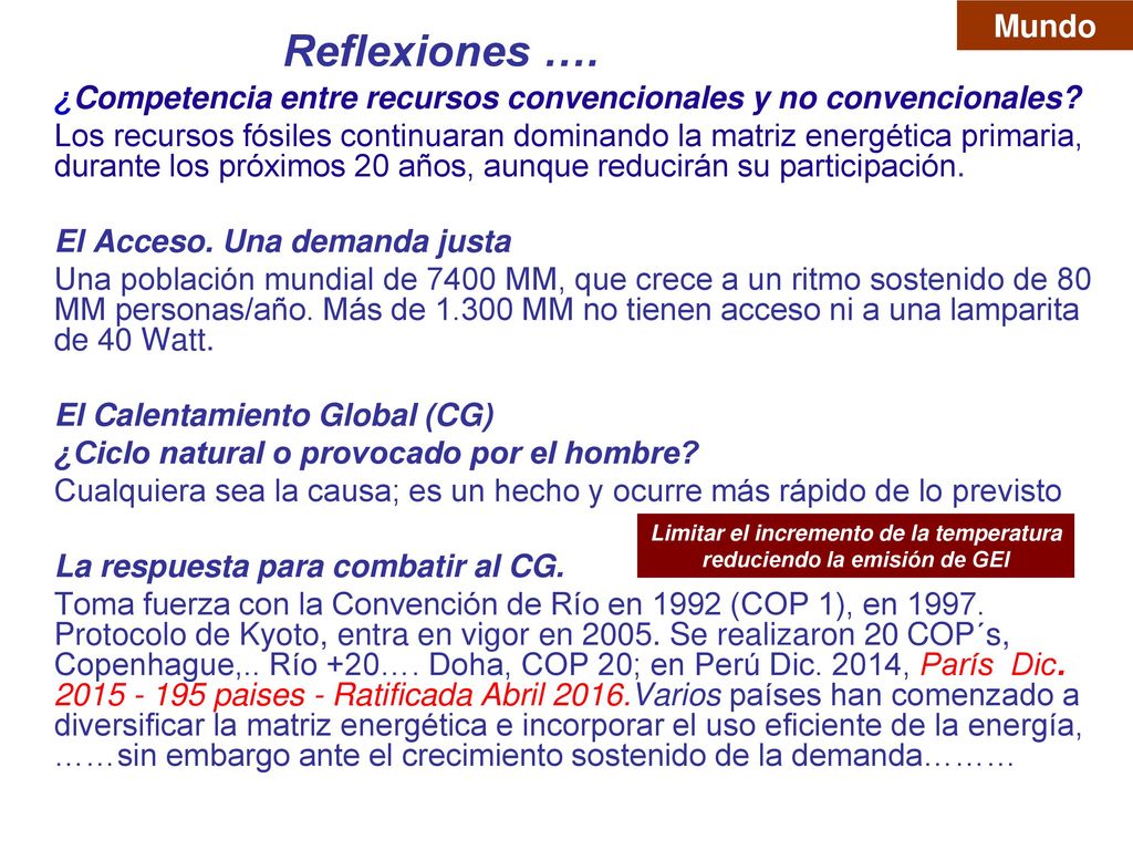 Limitar el incremento de la temperatura reduciendo la emisión de GEI
