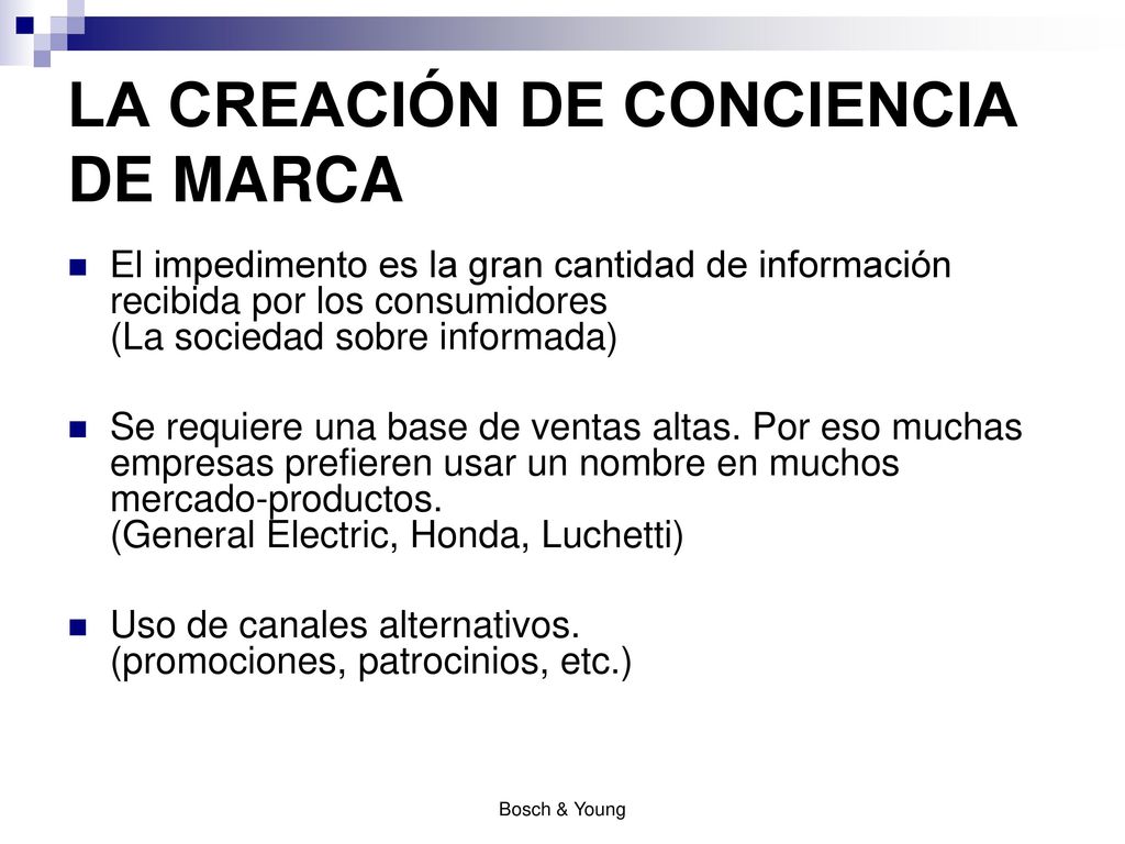 LA CREACIÓN DE CONCIENCIA DE MARCA