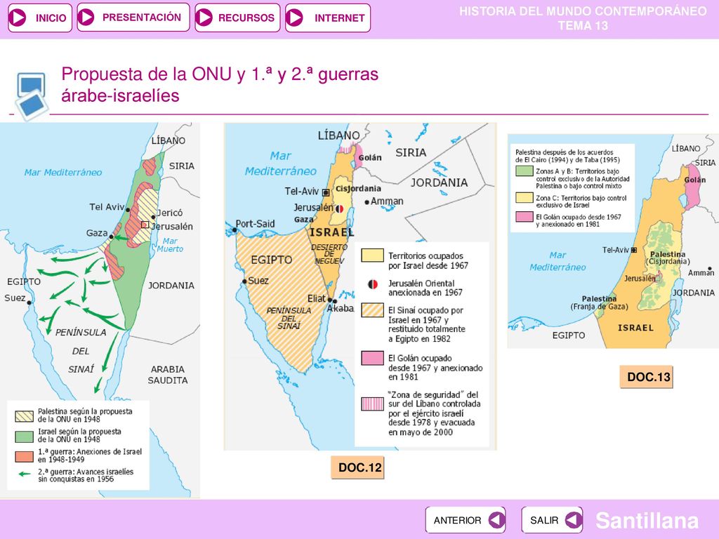 Propuesta de la ONU y 1.ª y 2.ª guerras árabe-israelíes