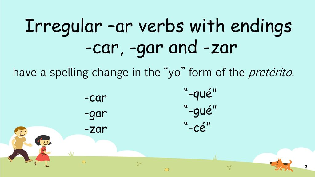 have a spelling change in the yo form of the pretérito.