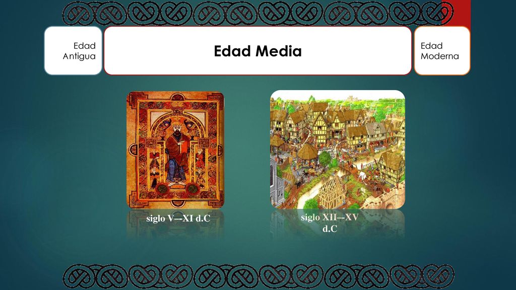 Edad Media Alta Edad Media Baja Edad Media siglo V–-XI d.C