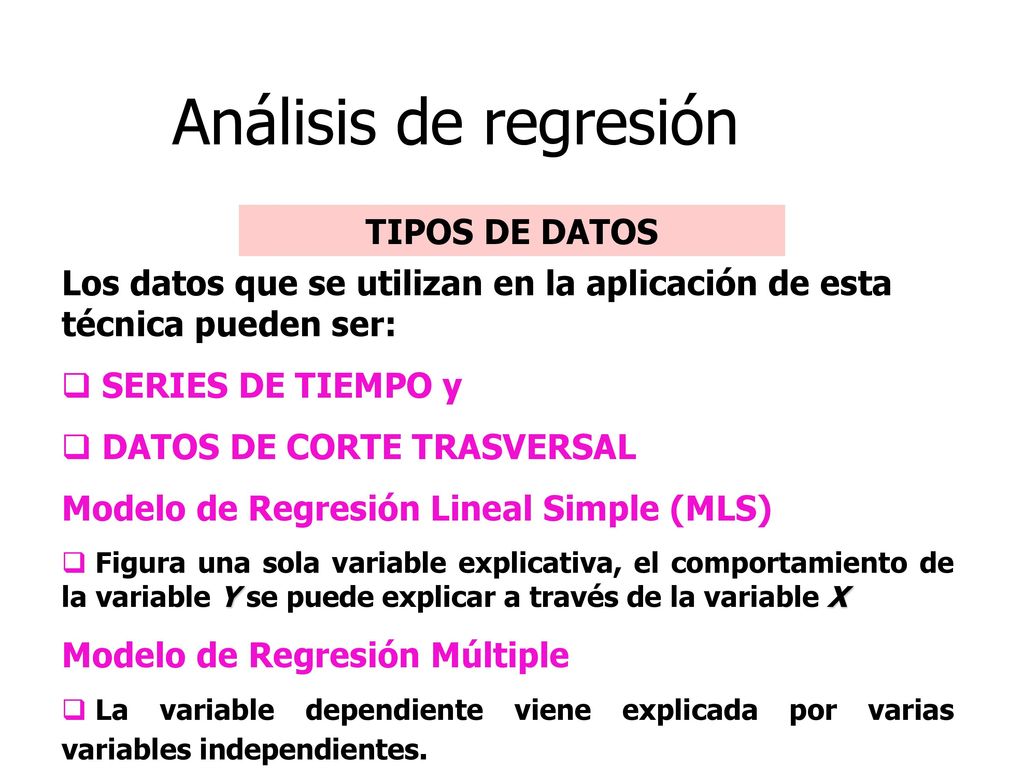 Análisis de regresión TIPOS DE DATOS