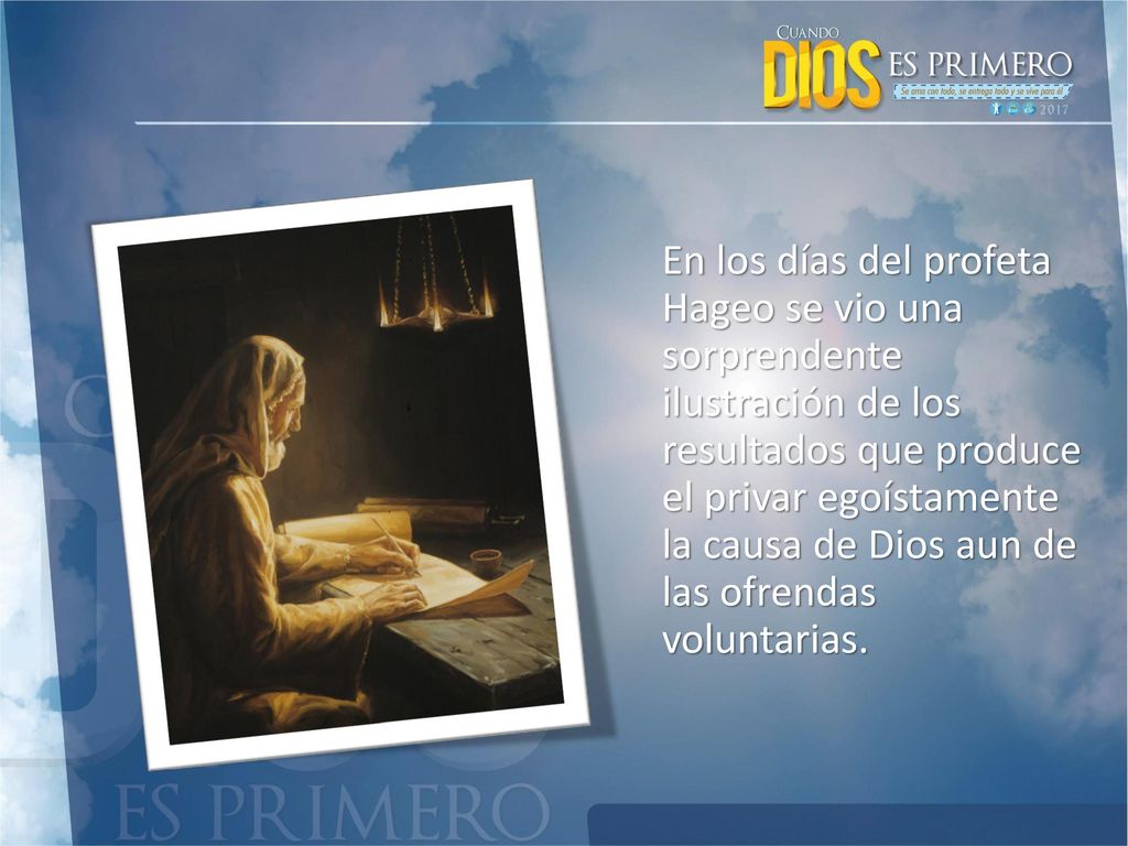 En los días del profeta Hageo se vio una sorprendente ilustración de los resultados que produce el privar egoístamente la causa de Dios aun de las ofrendas voluntarias.