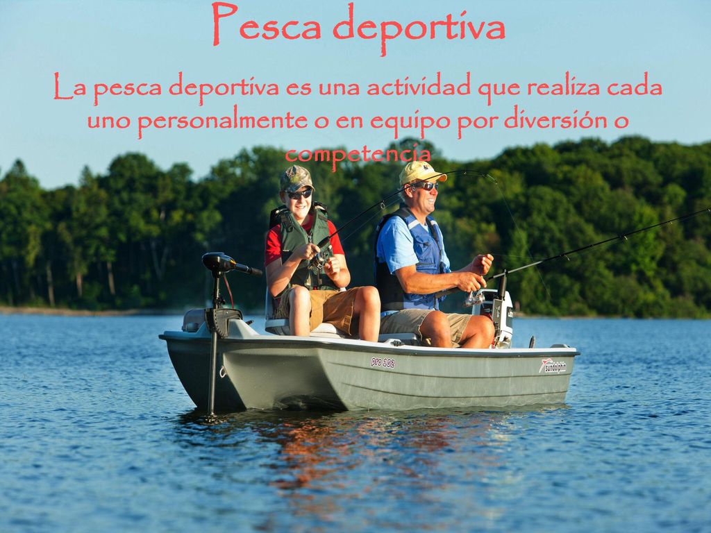 Pesca deportiva La pesca deportiva es una actividad que realiza cada uno personalmente o en equipo por diversión o competencia.