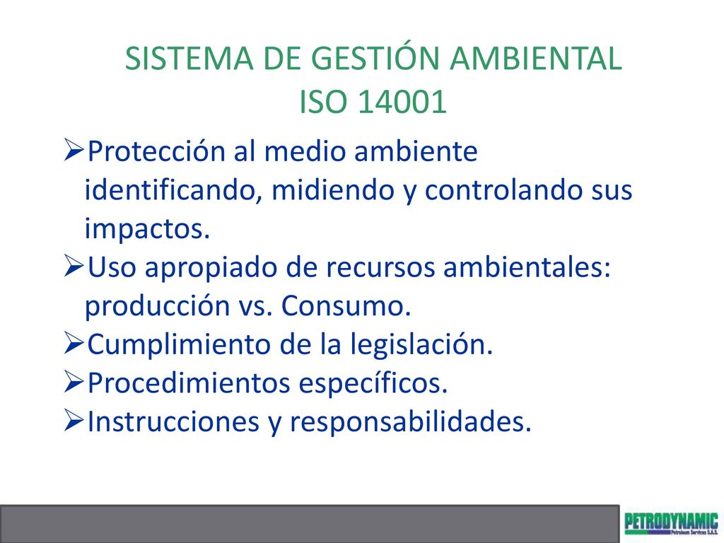 SISTEMA DE GESTIÓN AMBIENTAL ISO 14001