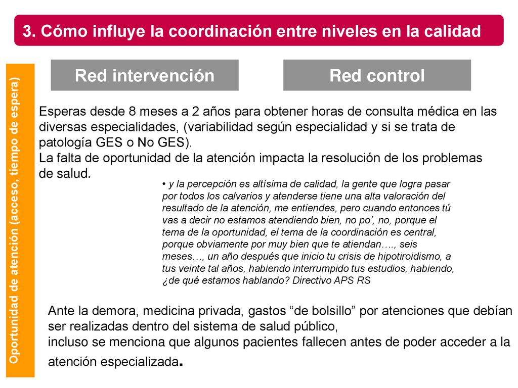 3. Cómo influye la coordinación entre niveles en la calidad