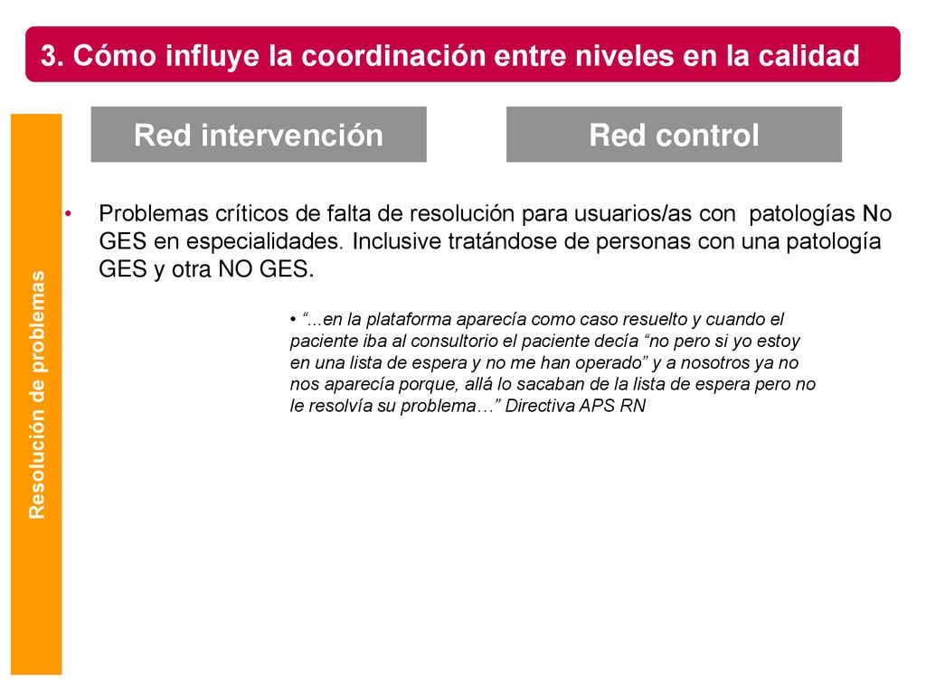 3. Cómo influye la coordinación entre niveles en la calidad