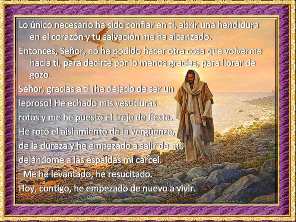 Lo único necesario ha sido confiar en ti, abrir una hendidura en el corazón y tu salvación me ha alcanzado.
