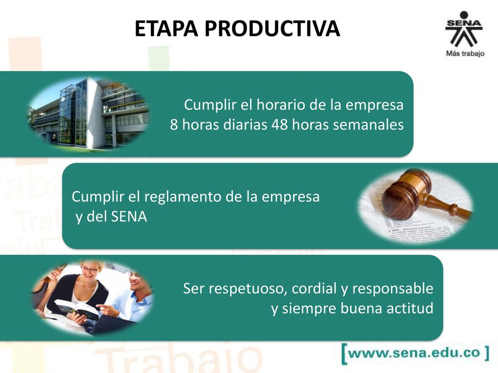 ETAPA PRODUCTIVA Cumplir el horario de la empresa