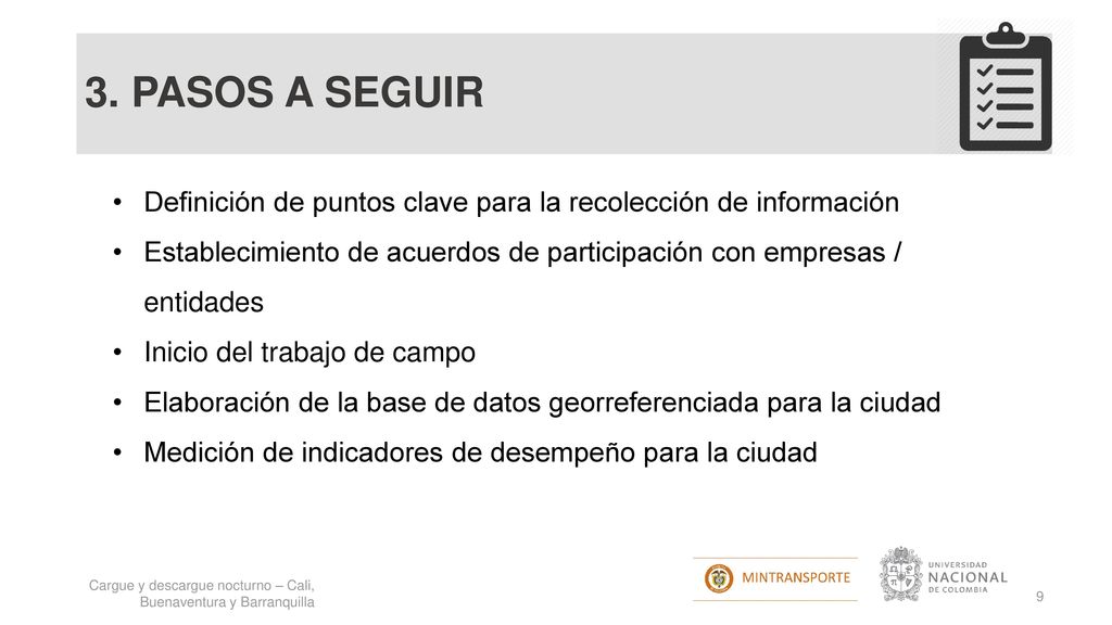 3. PASOS A SEGUIR Definición de puntos clave para la recolección de información.